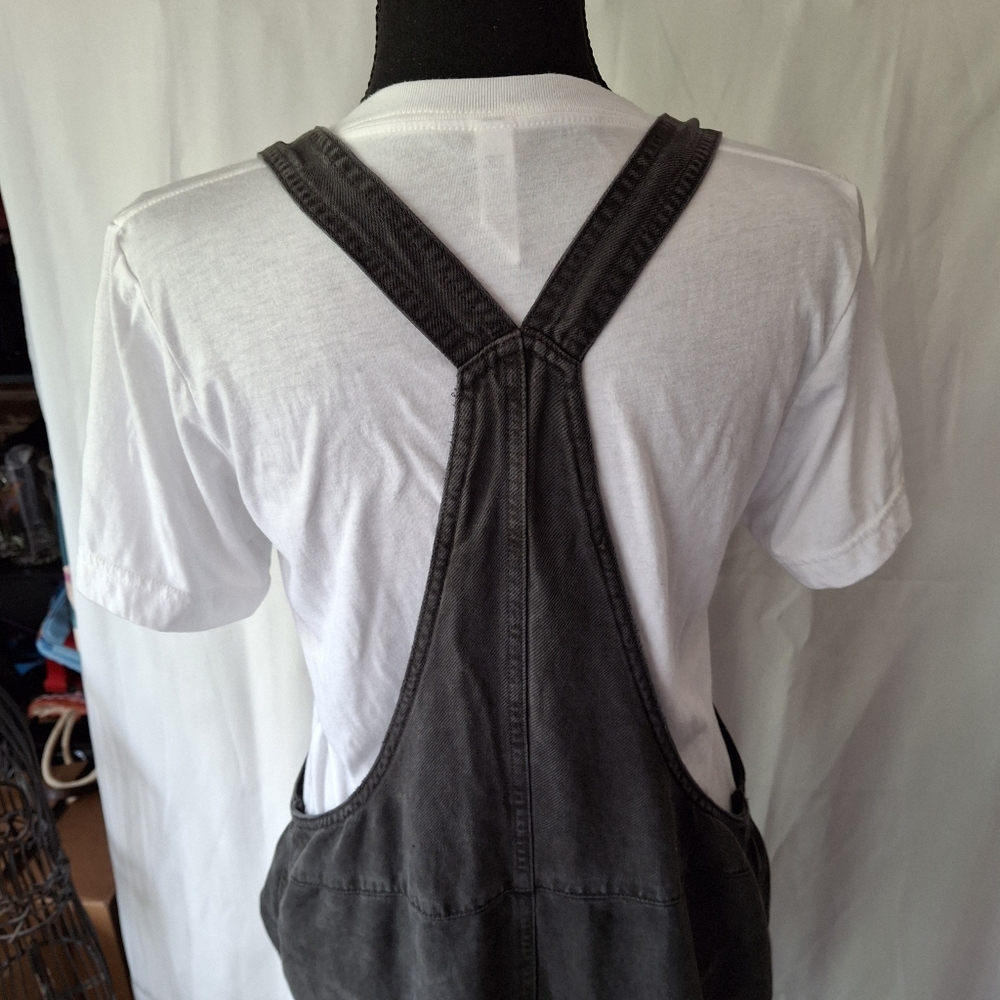 Aerie Baggy Gray Linen Overalls Sz M - Picture 6 of 11